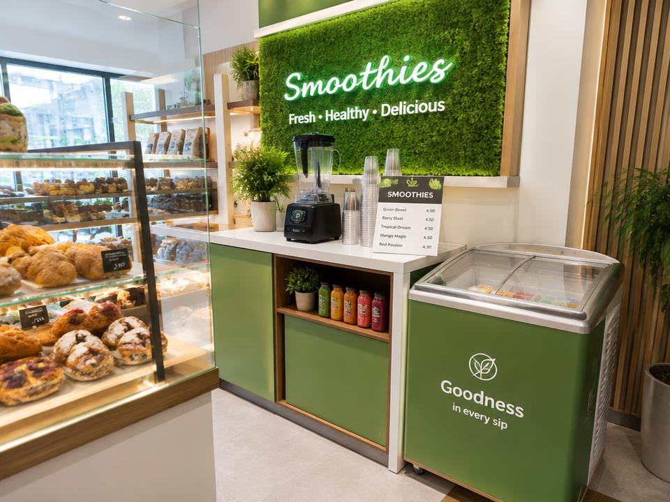 Mini-corner Smoosix dans un établissement : Boulangerie